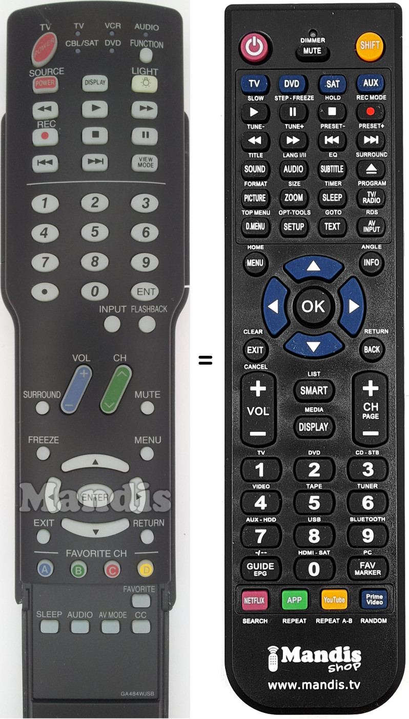 Telecomando equivalente GA484WJSB