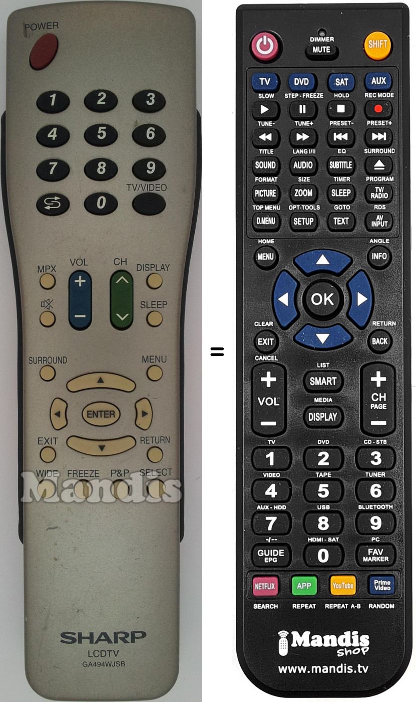 Telecomando equivalente GA494WJSB