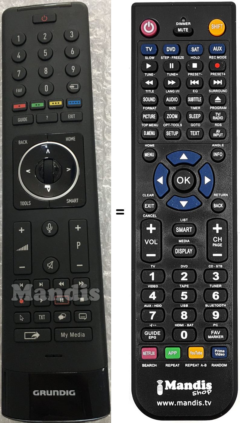 Télécommande équivalente TS6187R