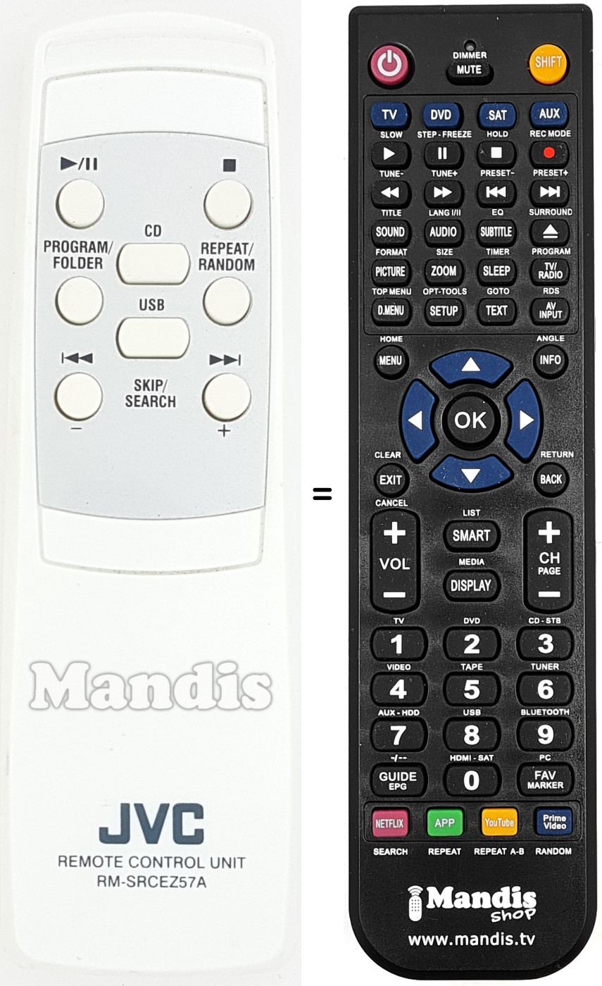 Telecomando equivalente JVC RM-SRCEZ57A