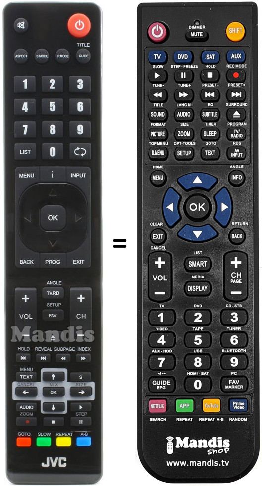 Telecomando equivalente JVC RM-C3174