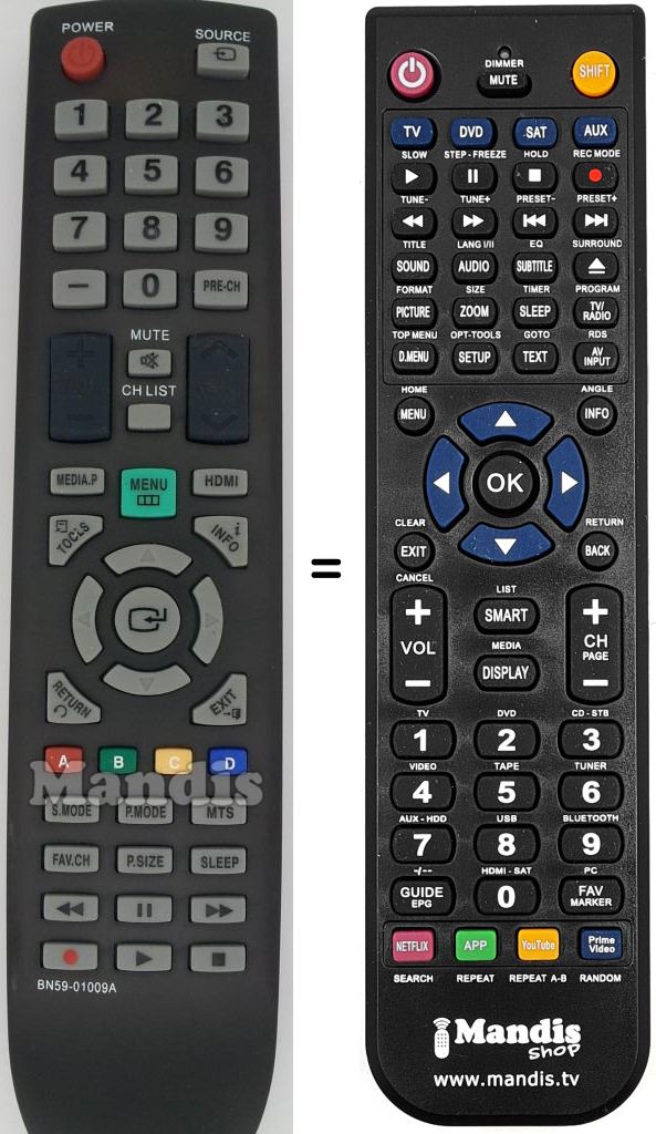 Telecomando equivalente Samsung BN59-01009A