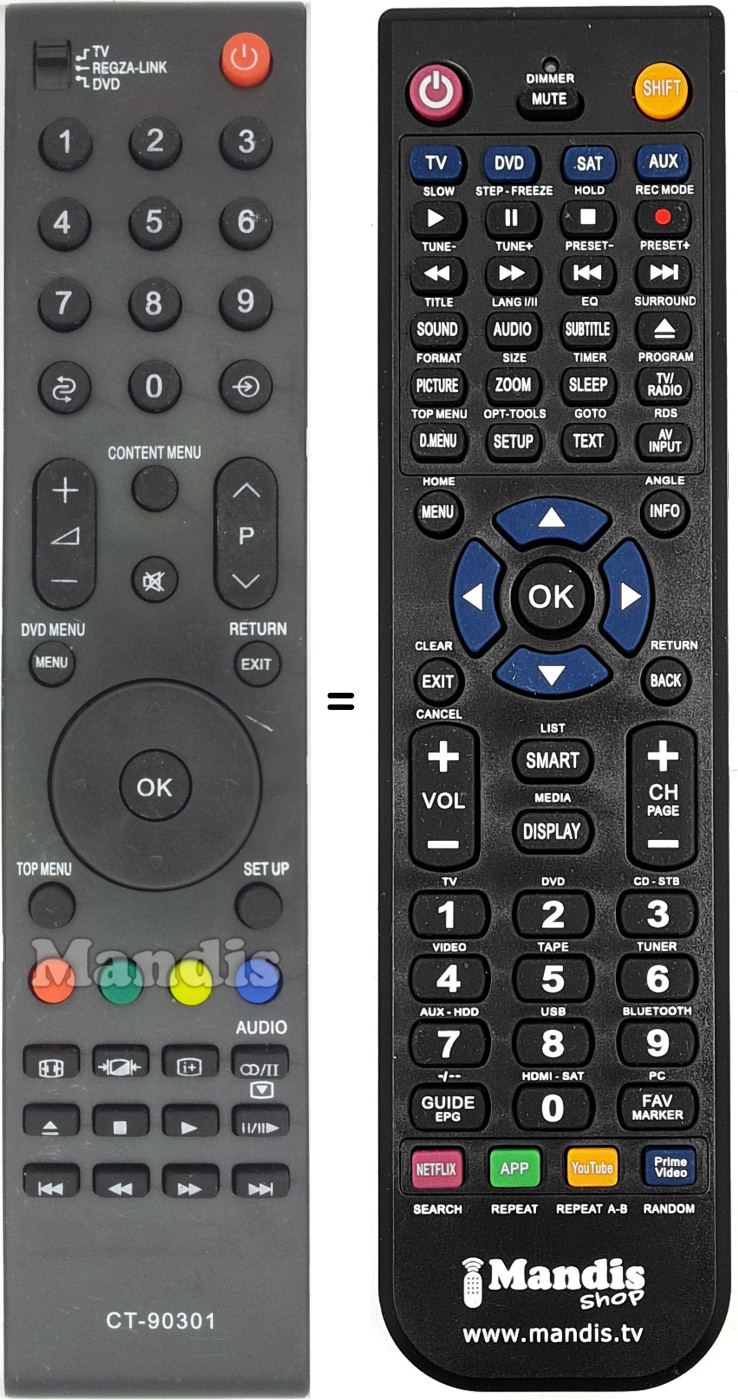 Télécommande équivalente CT-90301 