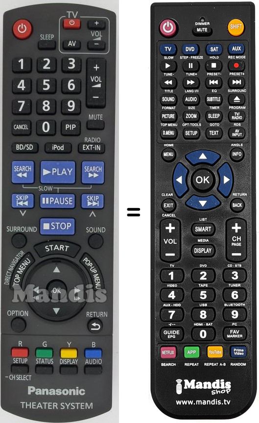 Télécommande équivalente N2QAKB000075