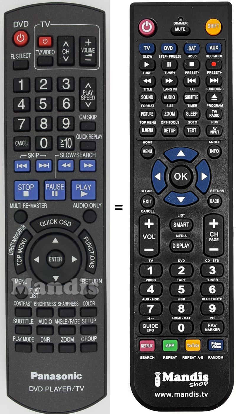 Télécommande équivalente N2QAYB000198