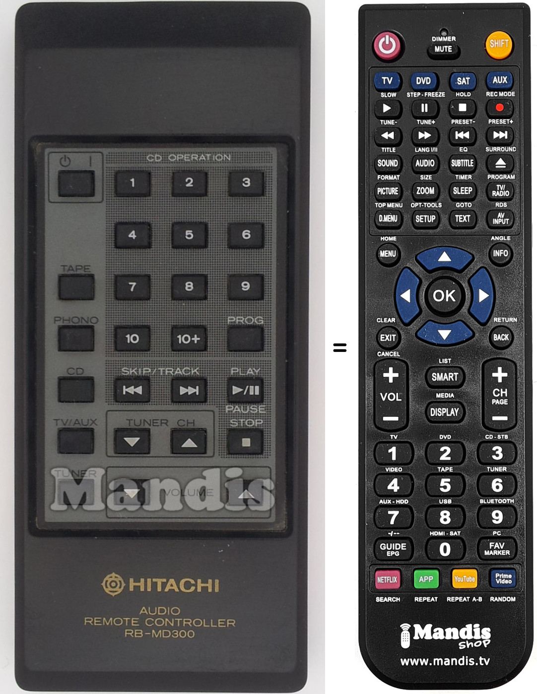 Télécommande équivalente RB-MD300