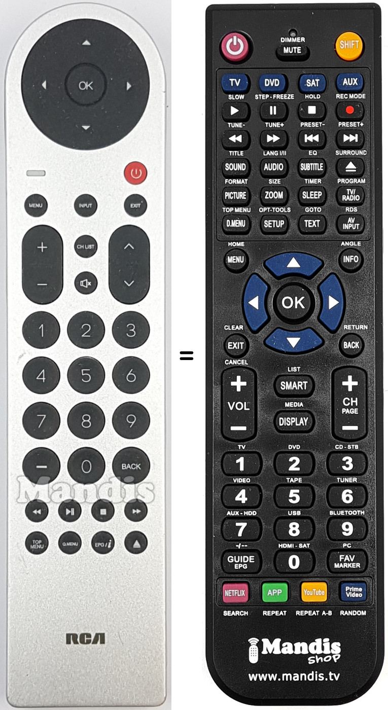 Replacement remote control RE20QP215