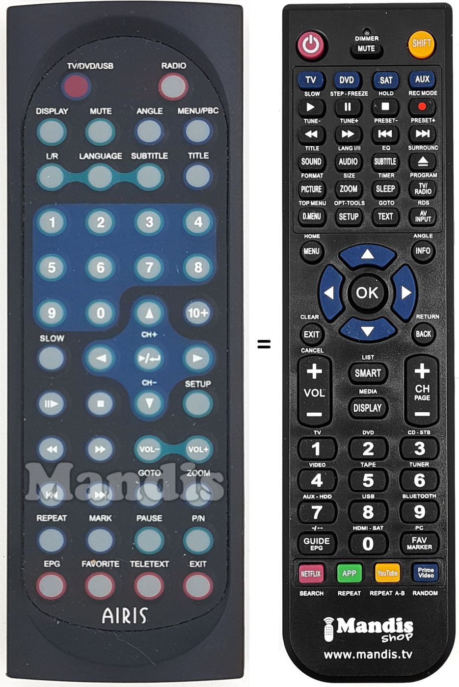 Telecomando equivalente REMCON1598