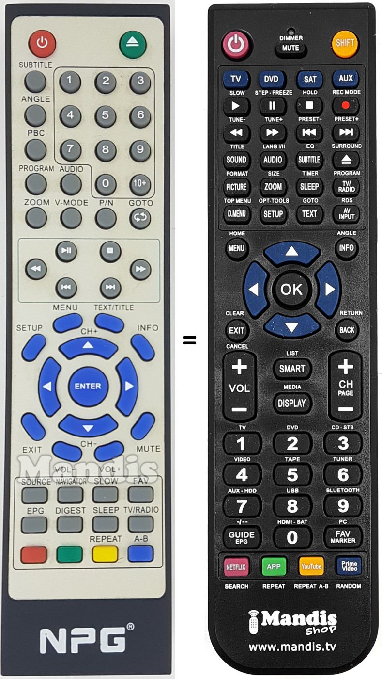 Replacement remote control REMCON1644