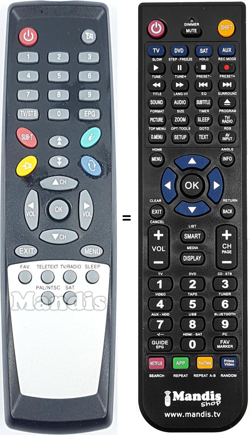 Télécommande équivalente REMCON2146