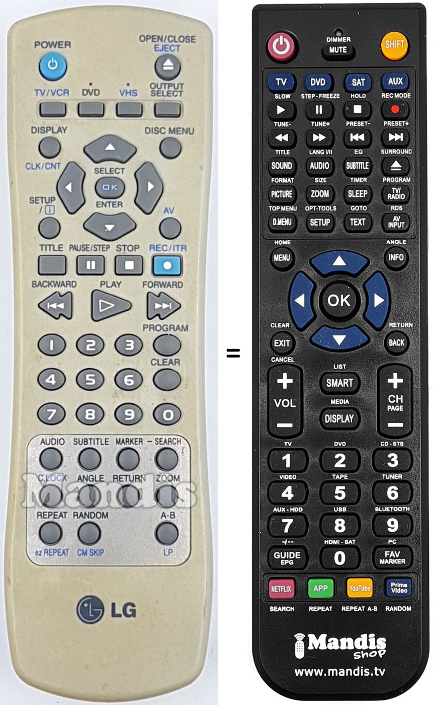 Télécommande équivalente REMCON2179