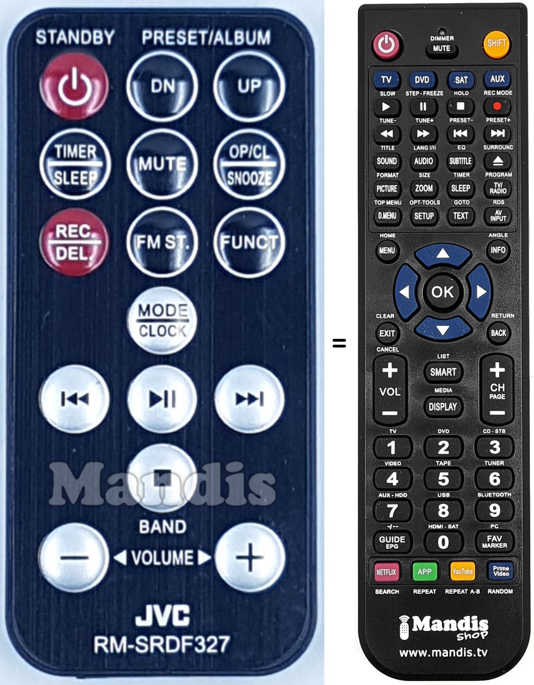 Telecomando equivalente JVC RM-SRDF327