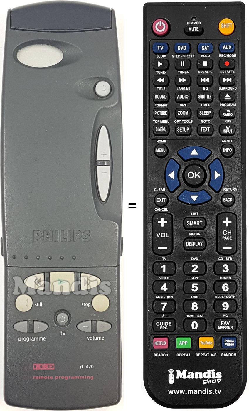 Télécommande équivalente RT420-114