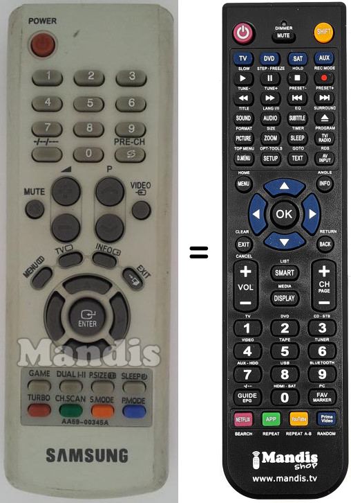 Telecomando equivalente AA59-00345A