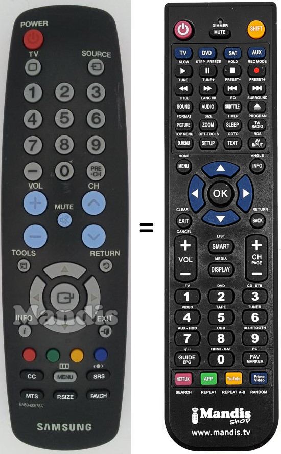 Telecomando equivalente Samsung BN59-00678 A