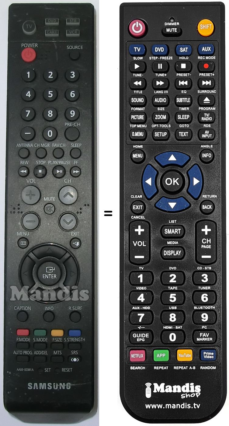 Telecomando equivalente AA59-00381A