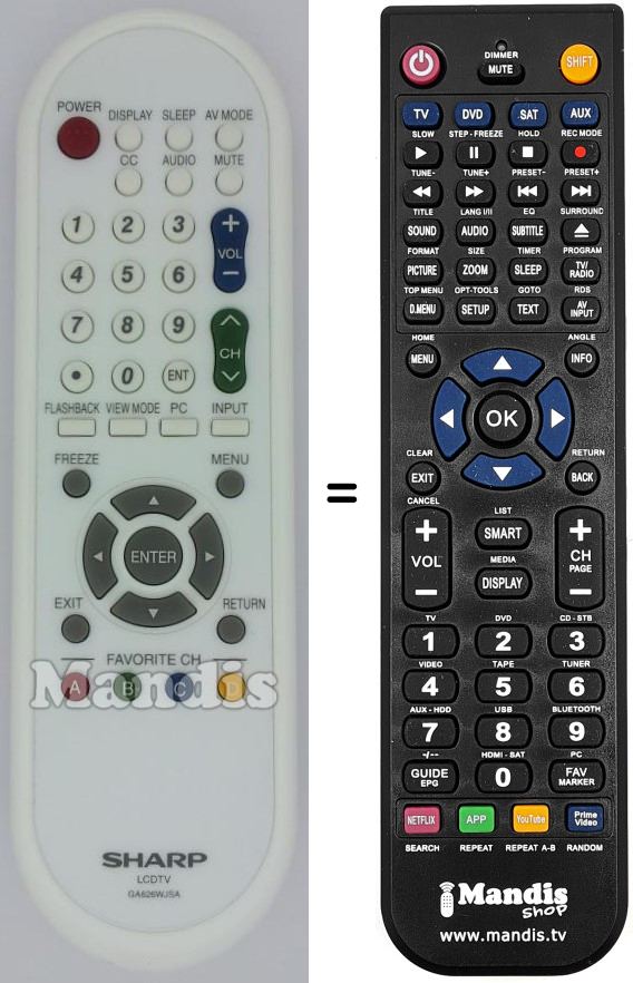 Telecomando equivalente GA626WJSA