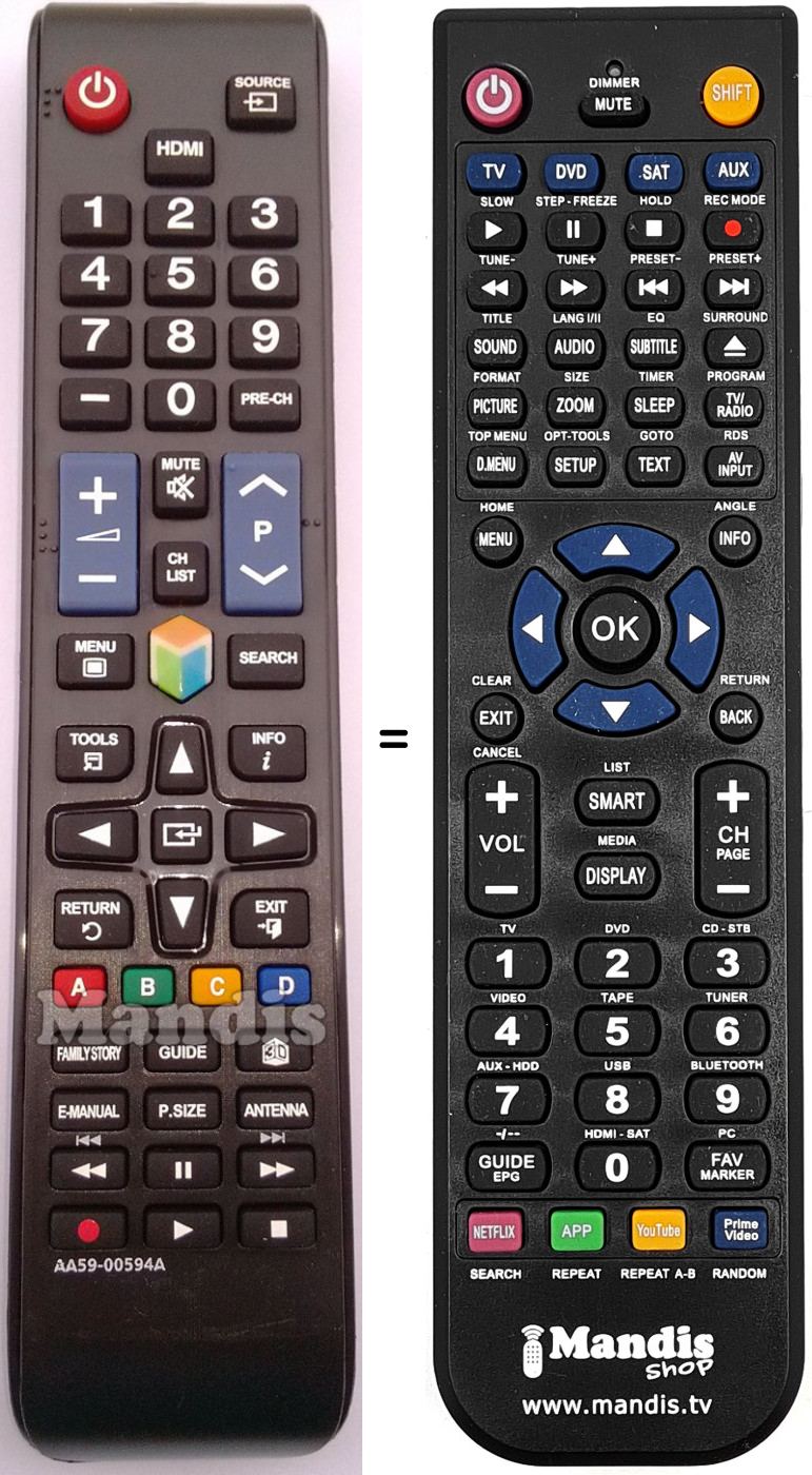 Telecomando equivalente AA59-00594A