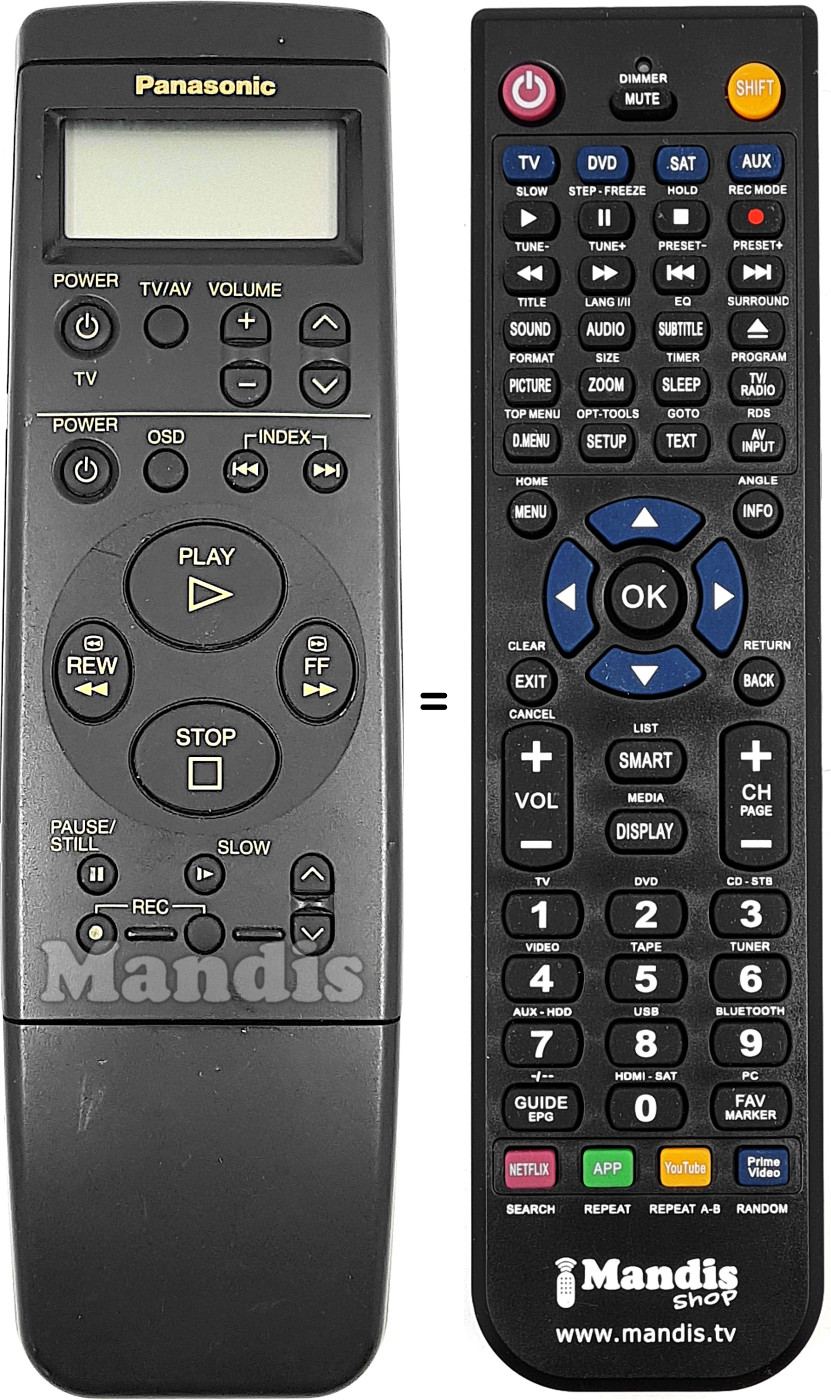Télécommande équivalente Panasonic VEQ1873