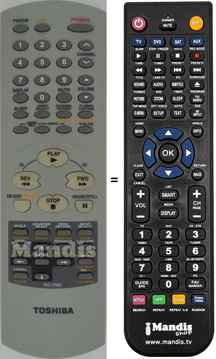 Télécommande équivalente WC-FM2