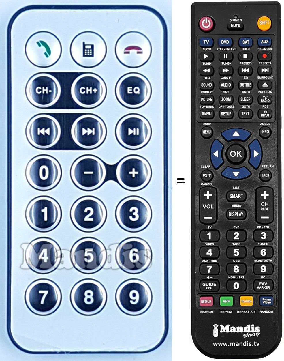 Télécommande équivalente REMCON2158