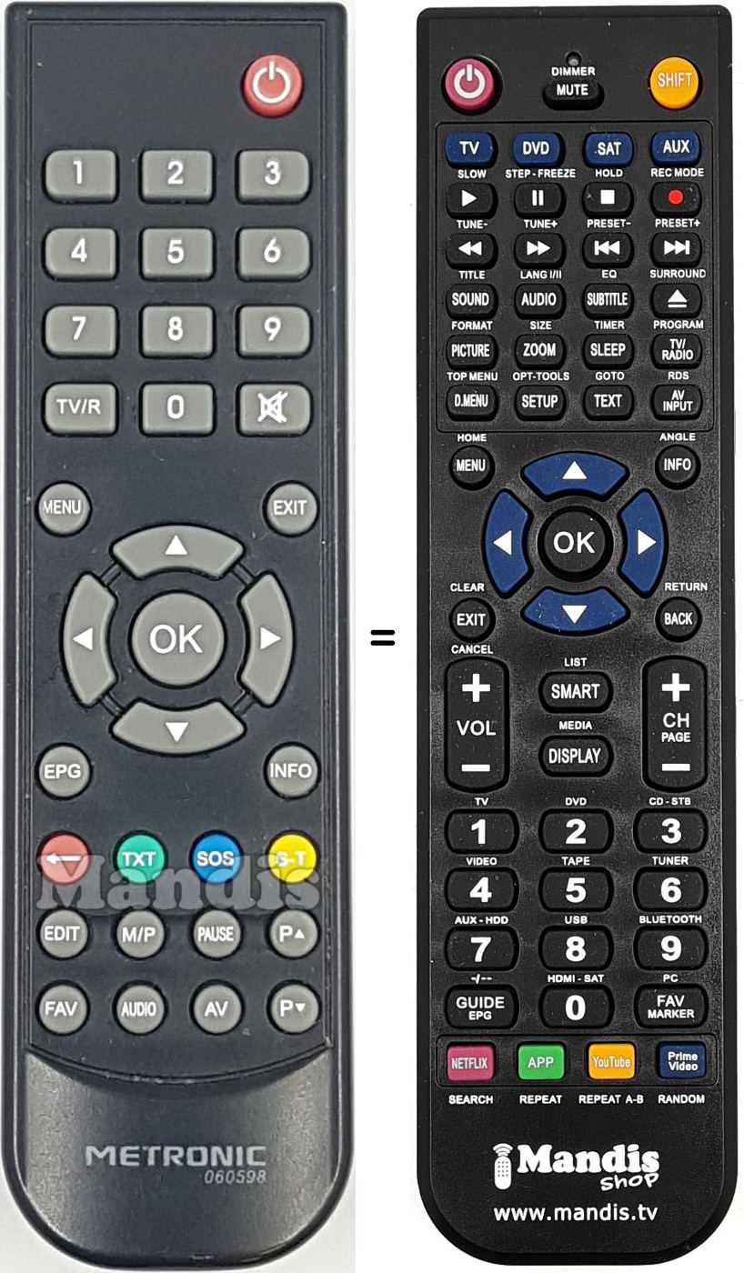 Telecomando equivalente Metronic 060598