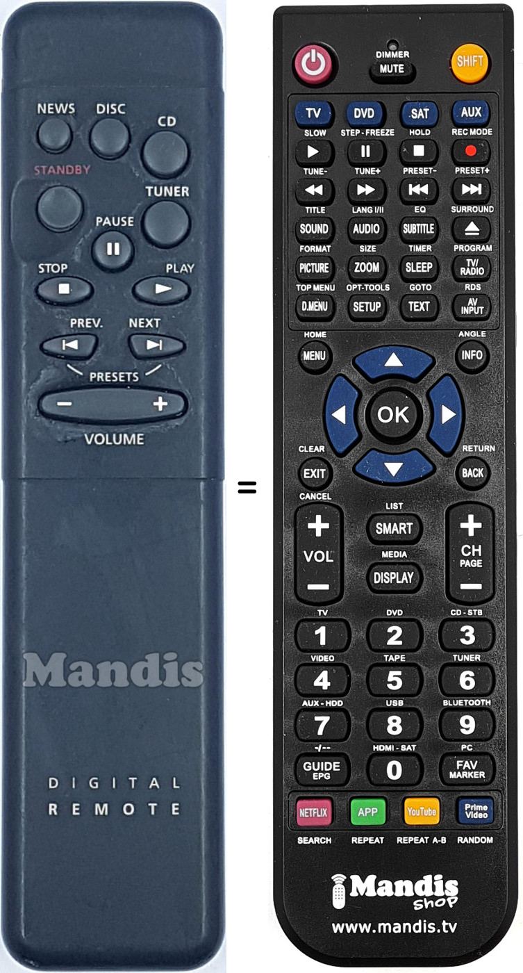 Télécommande équivalente 313914850212