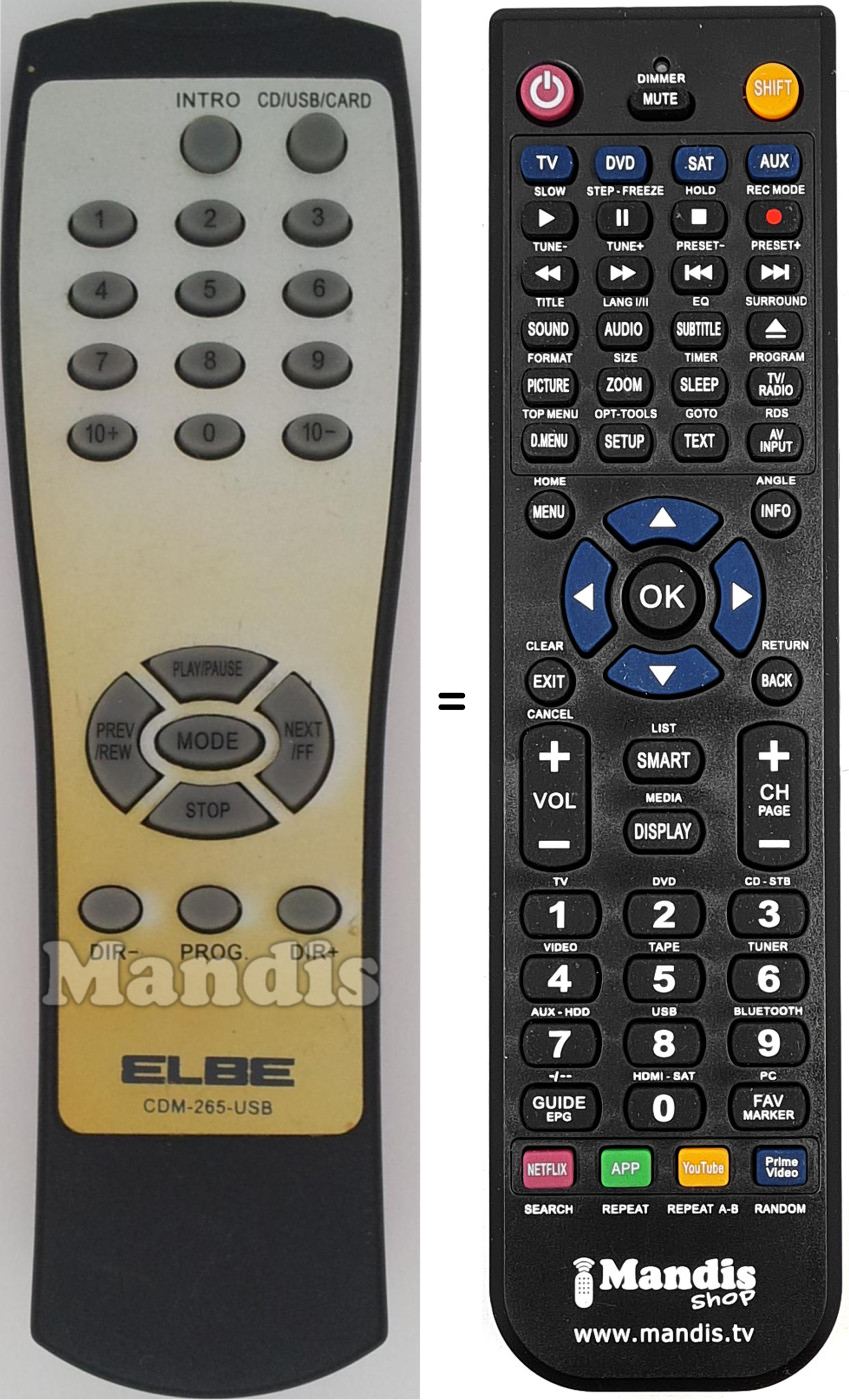 Gleichwertige Fernbedienung CDM-265USB
