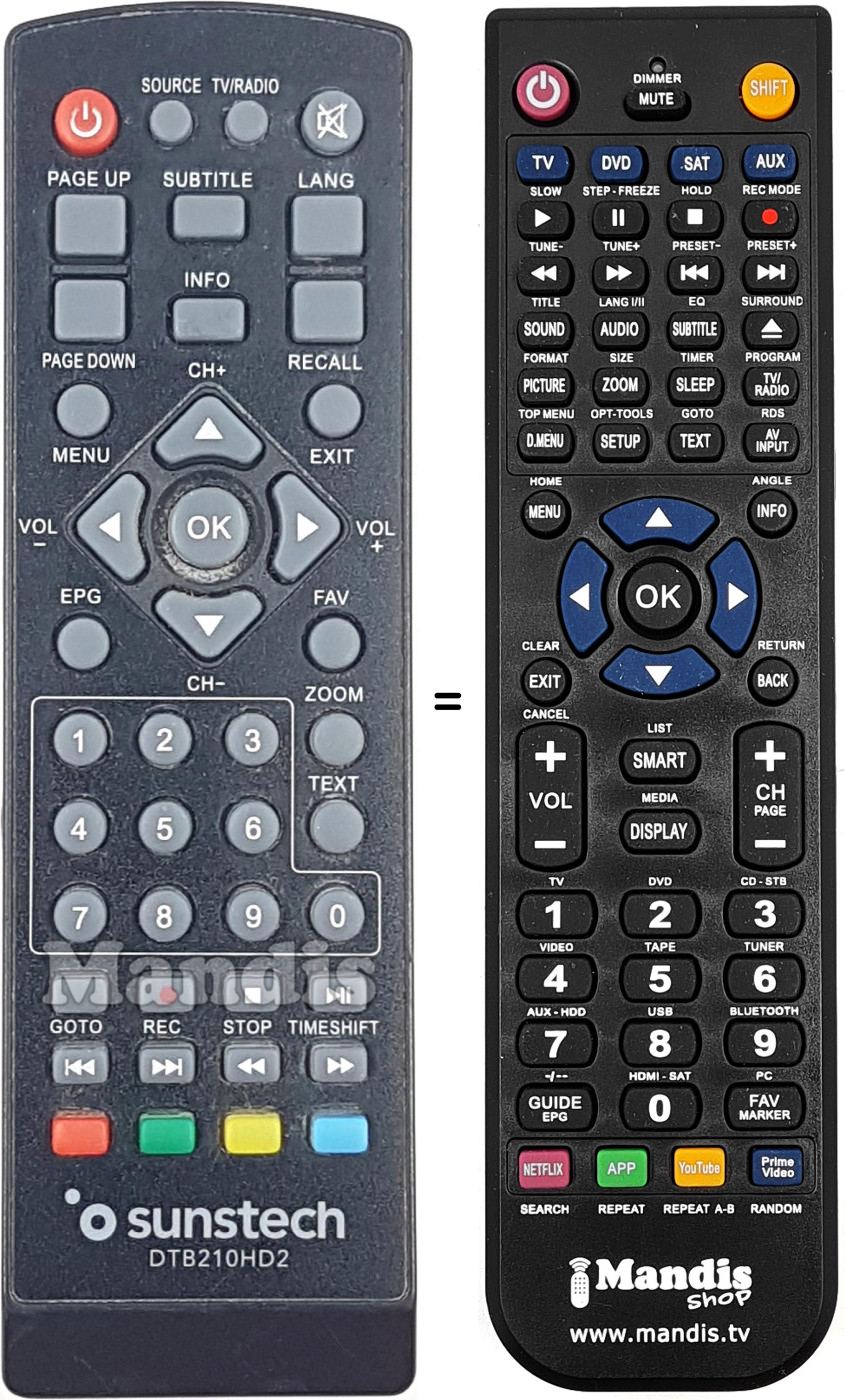 Telecomando equivalente DTB210HD2