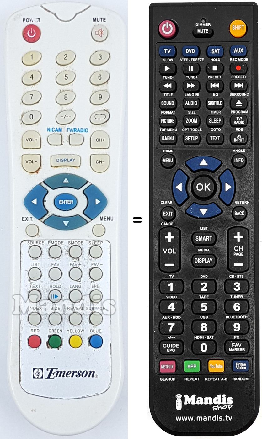 Telecomando equivalente Emerson EM-LTC15