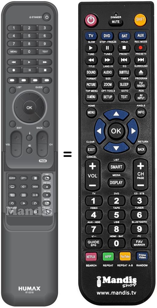 Replacement remote control RT5B13