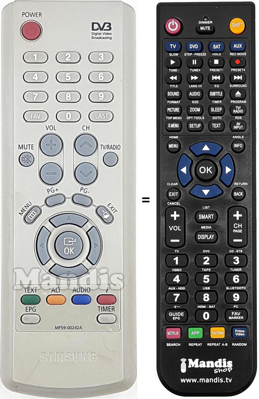 Telecomando equivalente Samsung MF 59-00242 A