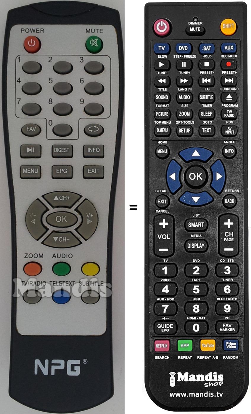 Replacement remote control NPG010