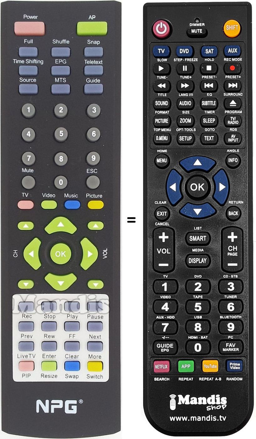 Replacement remote control NPG012