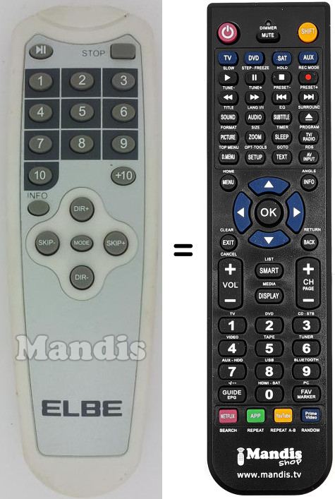 Gleichwertige Fernbedienung REMCON1438