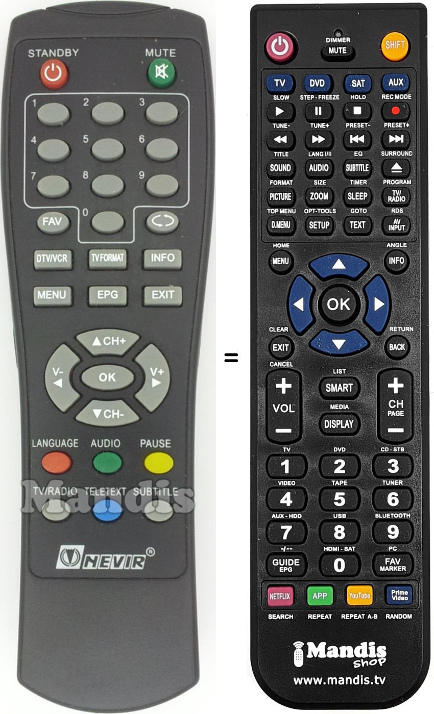 Télécommande équivalente REMCON1502