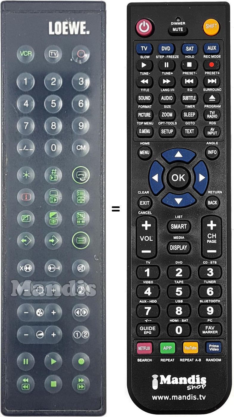 Replacement remote control REMCON1749