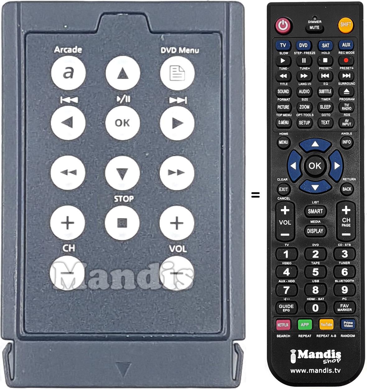 Télécommande équivalente REMCON1830