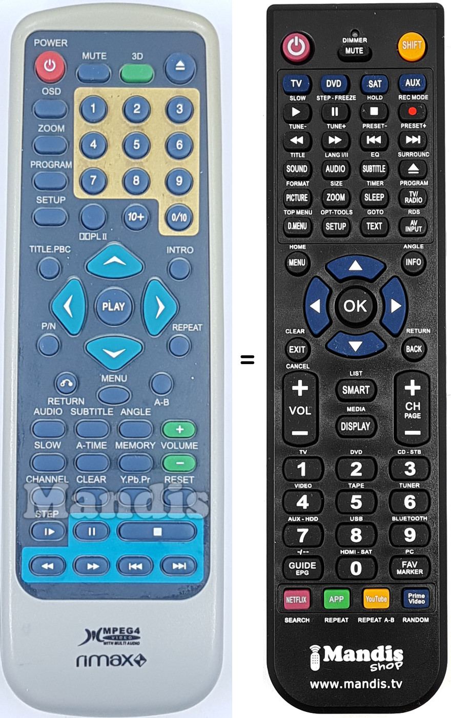 Replacement remote control REMCON1899