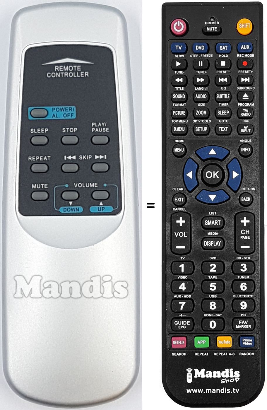 Télécommande équivalente REMCON2133