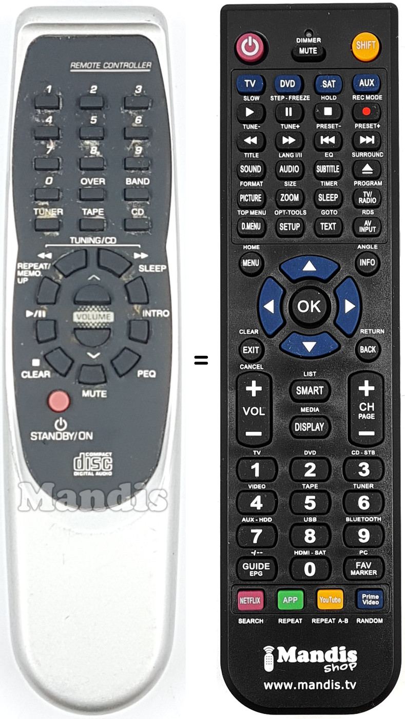 Télécommande équivalente REMCON2164