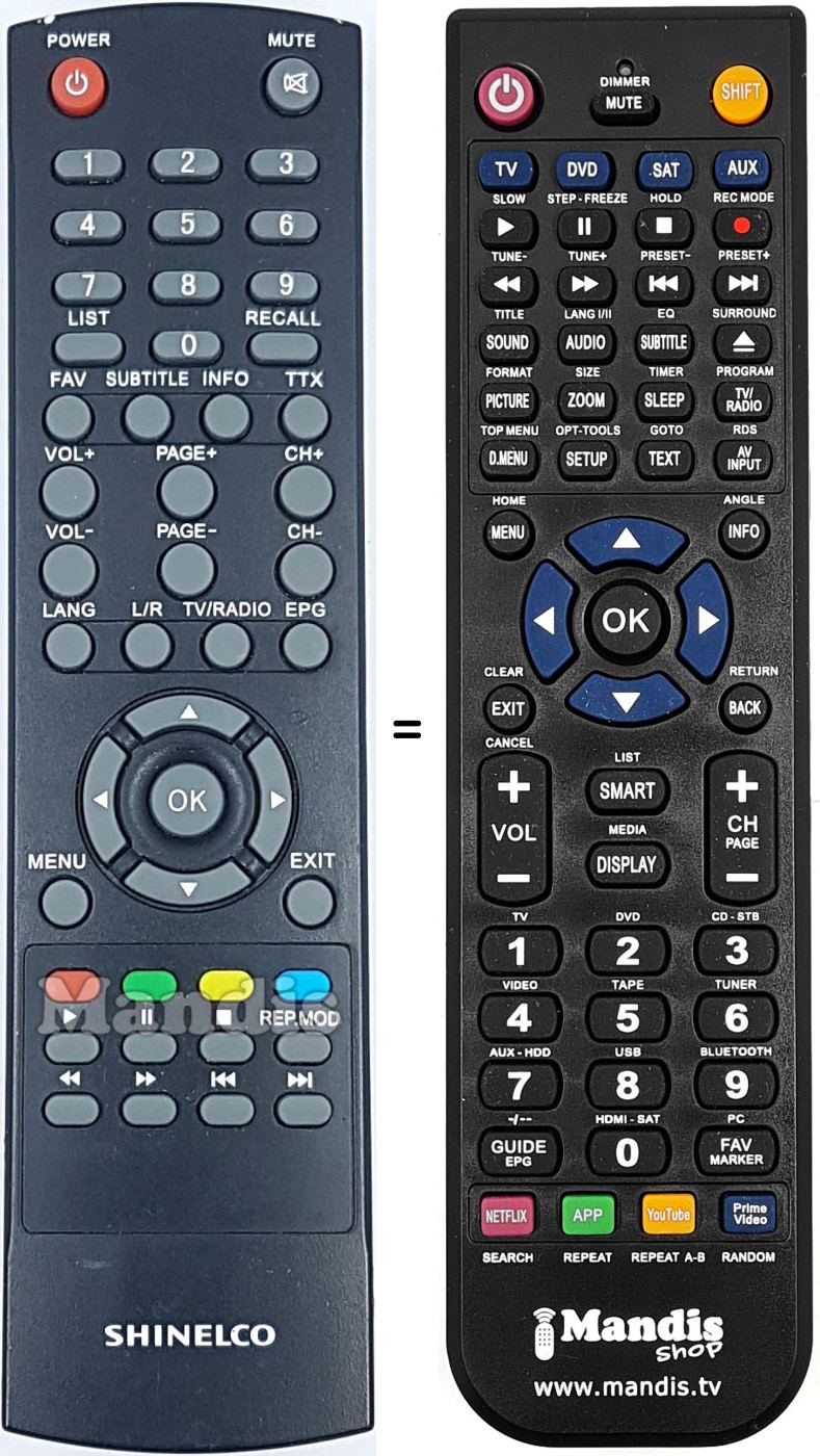 Télécommande équivalente REMCON2185