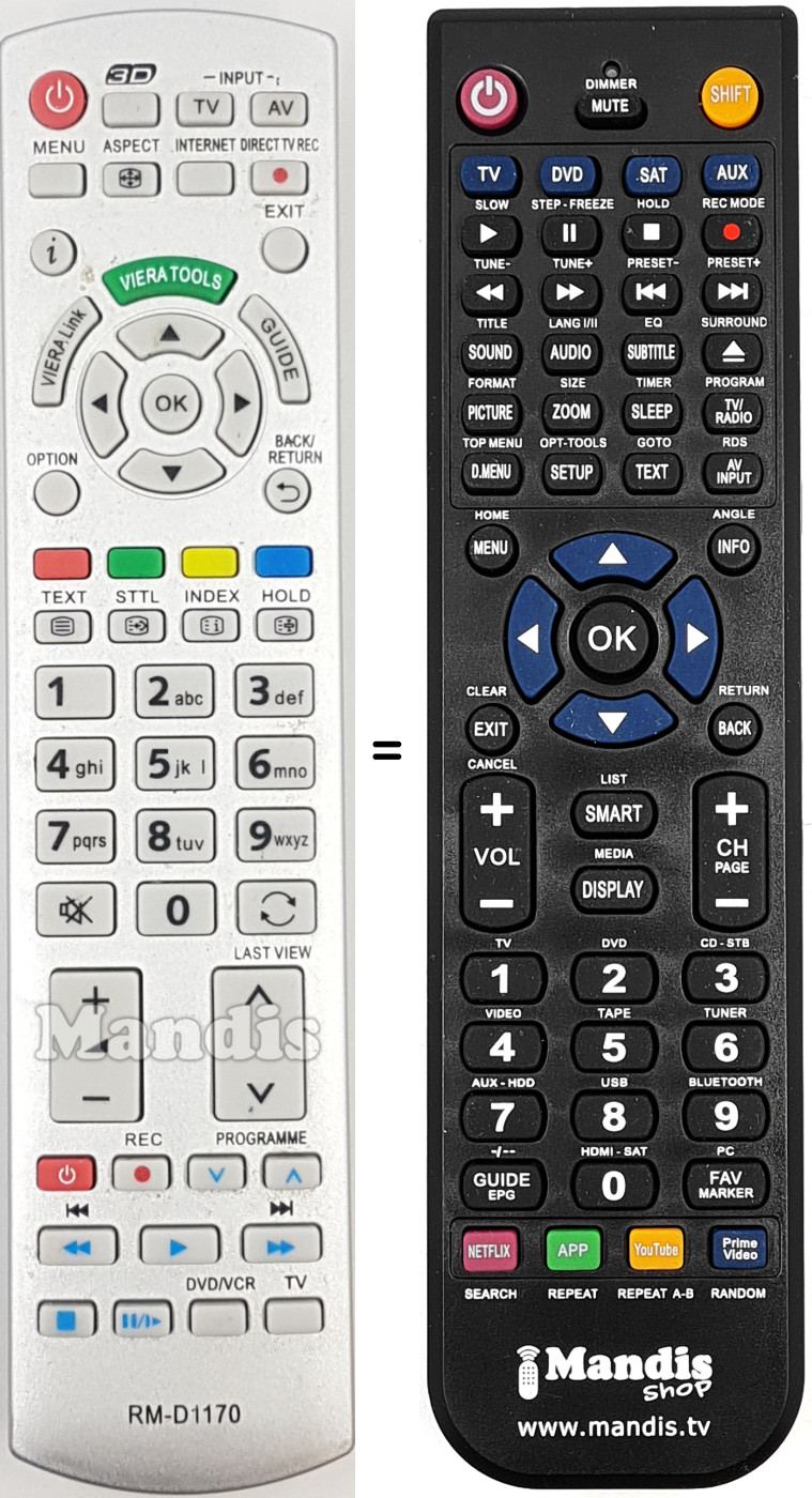 Télécommande équivalente RM-D1170