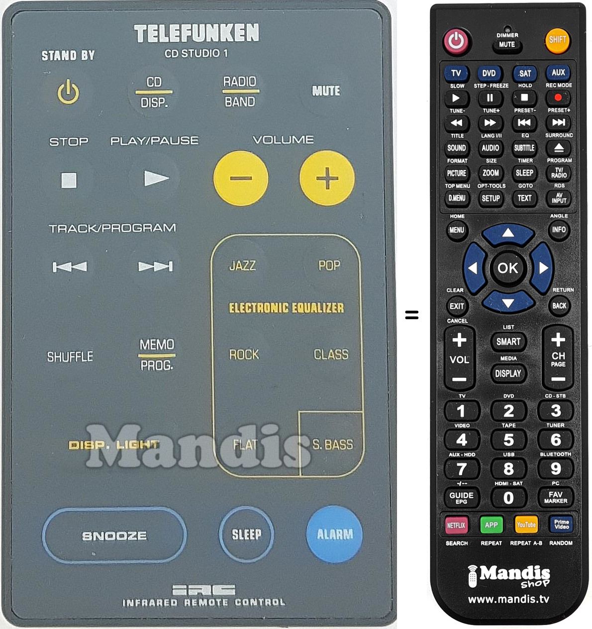 Telecomando equivalente TELEFUNKEN002