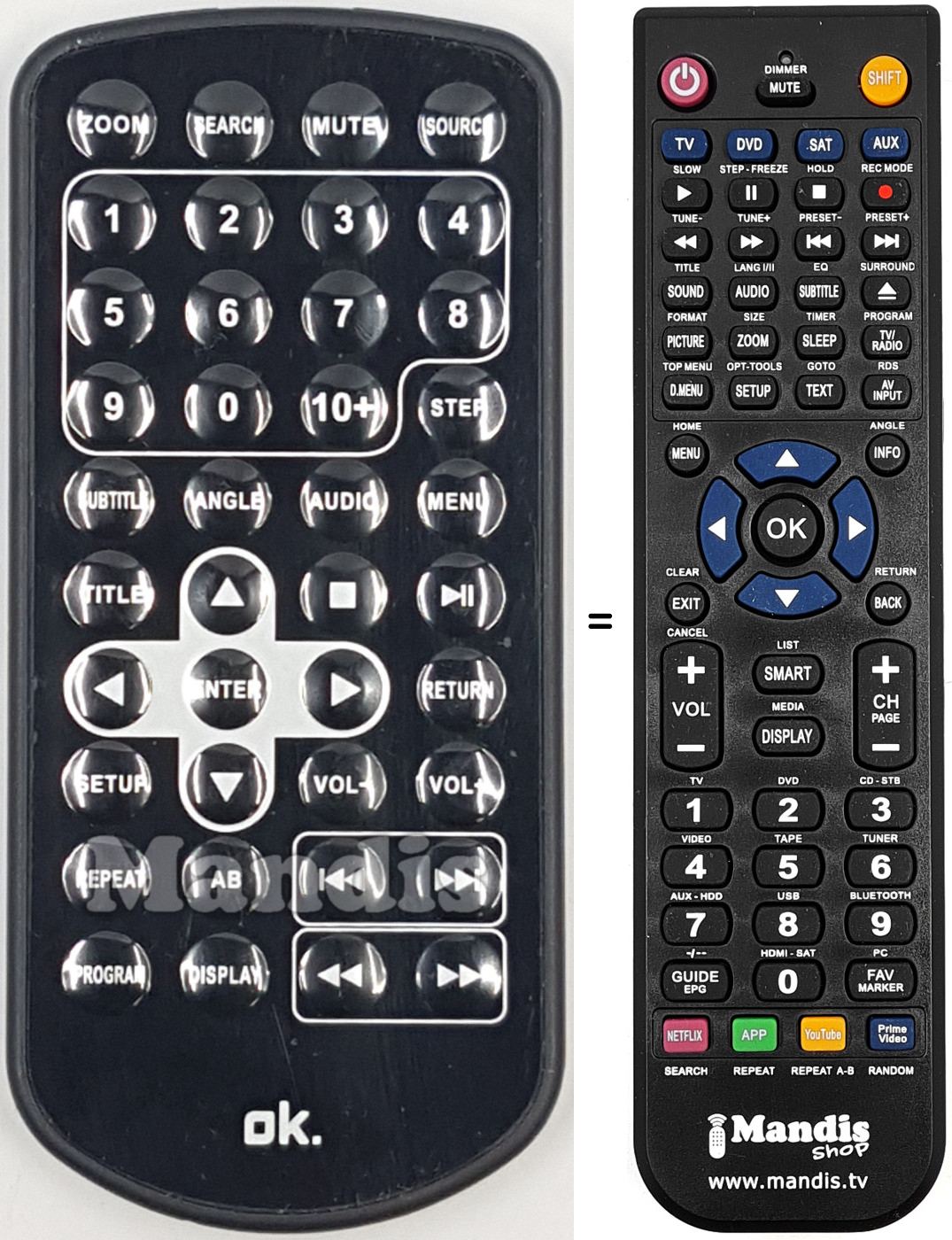 Télécommande équivalente OPD700