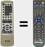 Replacement remote control for HYD-9907DX