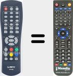 Replacement remote control for DT180R