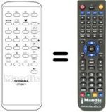 Télécommande équivalente Toshiba HVS54362