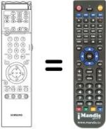 Replacement remote control Samsung SP 43 RETROPRO
