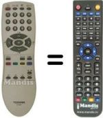 Télécommande équivalente Toshiba 21 V 13 D